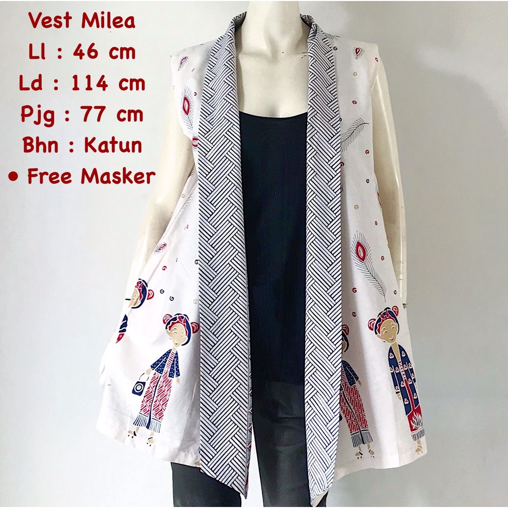 Vest milea batik solo karakter outer lengan vest kerja vest trendy karakter