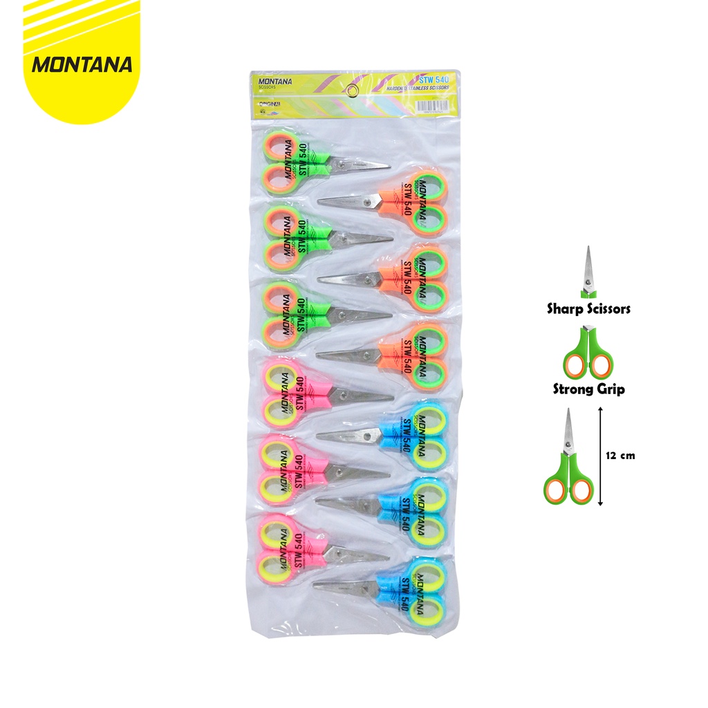

MONTANA Scissors Gunting Stainless Steel 12 Cm Multipurpose Kuat Tajam Anti Karat STW-540/Lusin