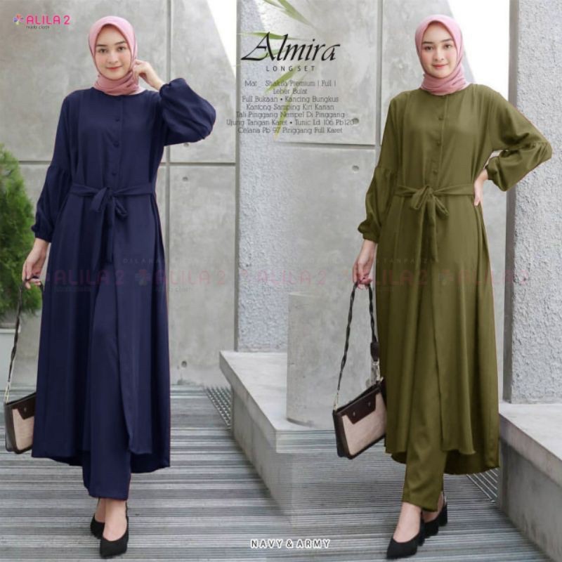 (DBY) ONE SET ALOERA DAILY TUNIK SET MOSCREPE