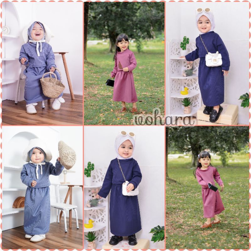 Setelan Anak Perempuan MILI Set Rok dan Baju MILI bahan Mango Knit Strecht 1-5 Tahun