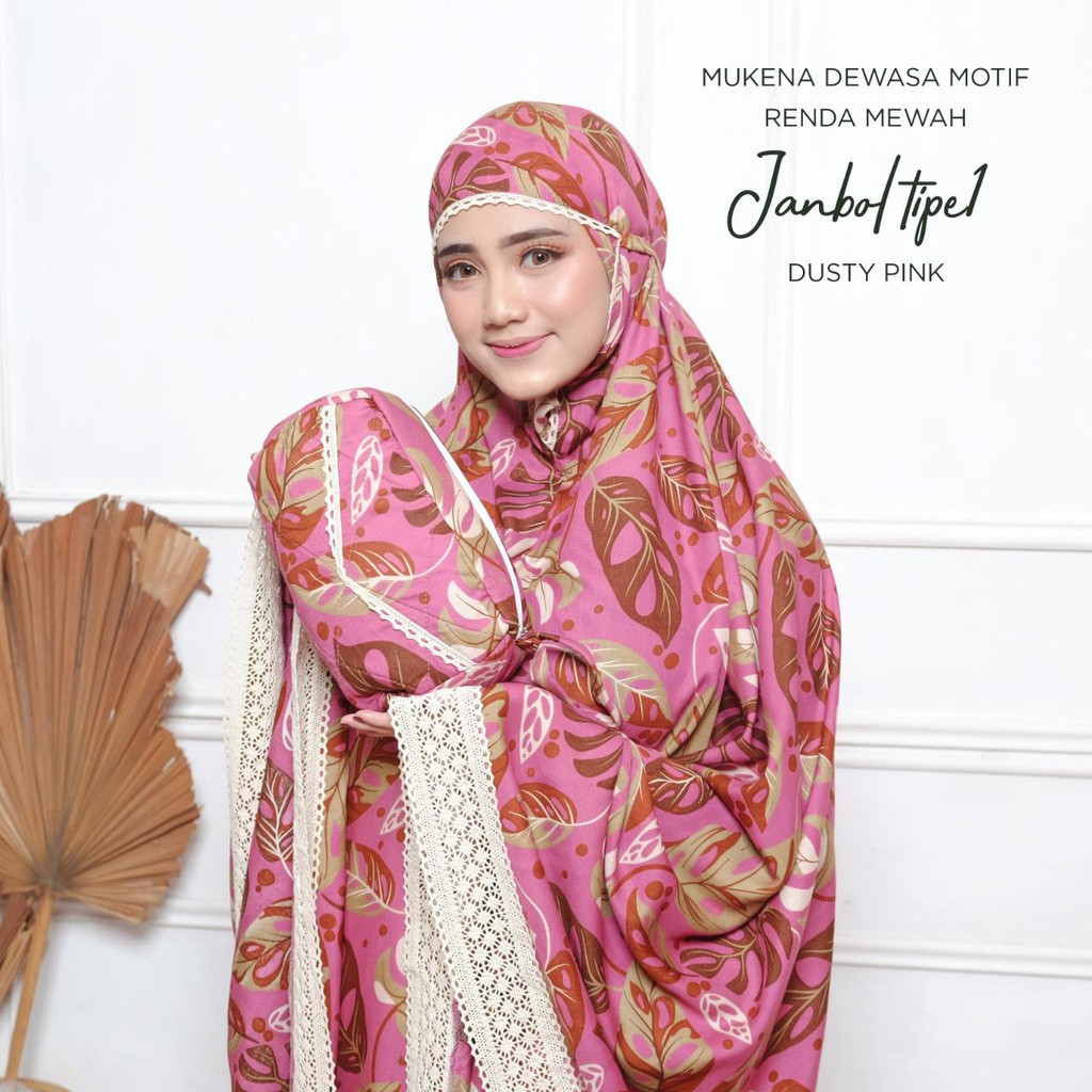 PUSAT MUKENA TASIK - MUKENA RAYON RENDA MEWAH DEWASA MOTIF JANBOL TIPE 1