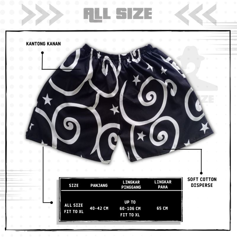 [ 45 MOTIF ] celana pendek boxer/kolor santai pria/wanita remaja/dewasa motif kotak/keramik hitam putih biru-M 35