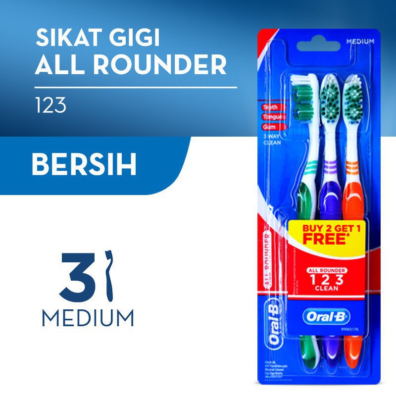 [Hazelcare] Oral B Oral-B Sikat Gigi Ultra Thin Ultrathin Compact Soft / All Rounder 123 Clean 3'S / All Rounder Herbal / Fresh Clean Black / Complete Easy Charcoal 3's 3pcs 3 pcs