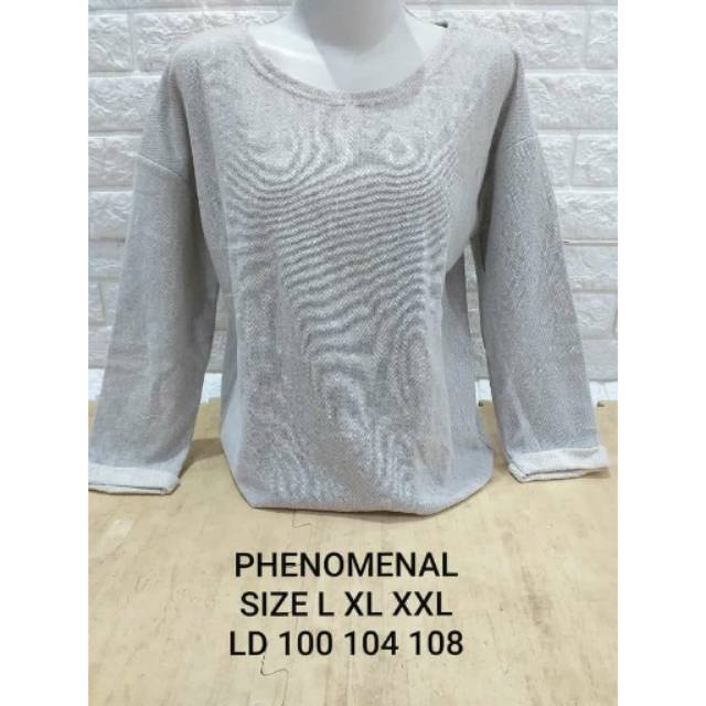 Kaos lengan panjang wanita phenomenal grey polos