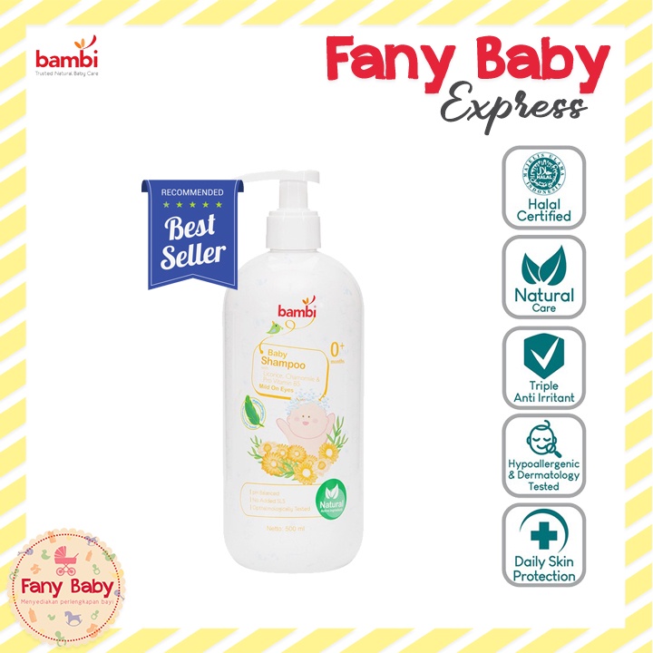 BAMBI BABY SHAMPOO W/ CHAMOMILE &amp; ANTI IRRITANT BOTTLE PUMP 500ML