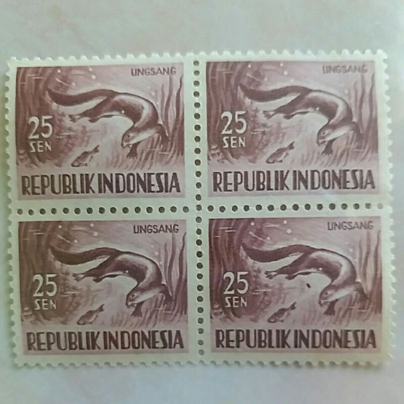 

(AB) Perangko Hewan Kecil 1956 Nominal 25 sen Blok 4 Mint