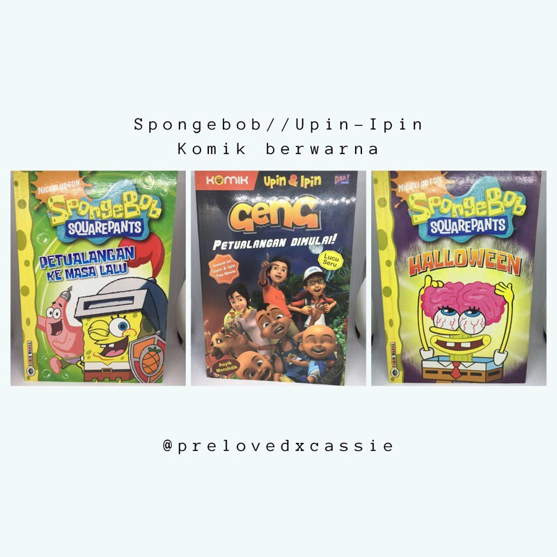 Paket 3 buku - Komik Upin&Ipin Petulangan dan Spongebob Halloween