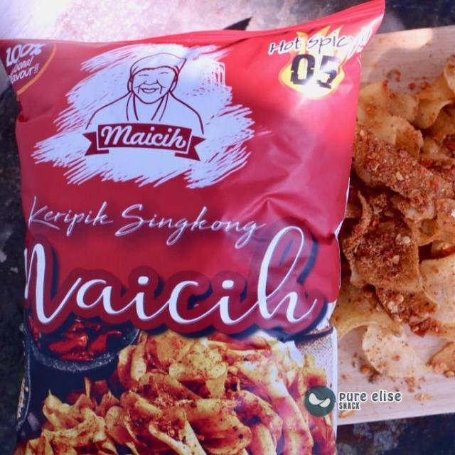 MAICIH 100 GRAM | KERIPIK SINGKONG DAN BASRENG | KERIPIK PEDAS | BASRENG PEDAS