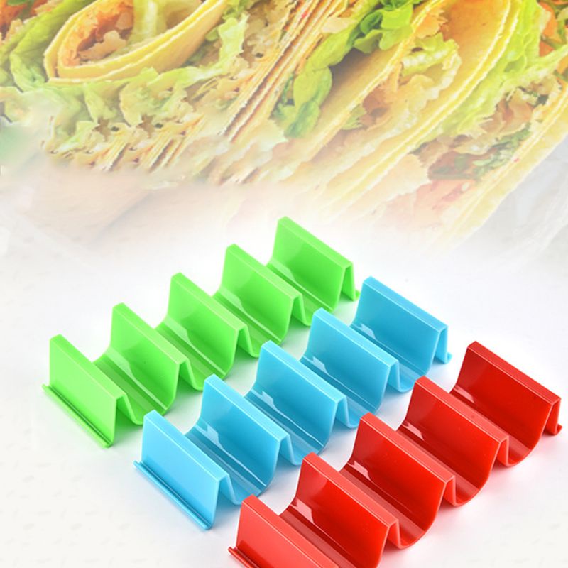 Rak Stand Holder Makanan Taco Bentuk Gelombang Bahan PP Untuk Aksesoris Dapur