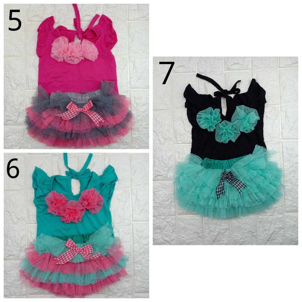 SETELAN ROK TUTU BAYI KAOS RUFFLE