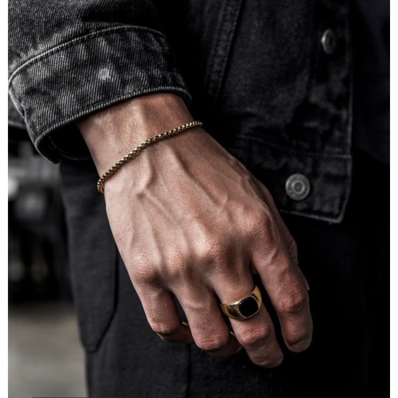 GELANG TITANIUM ROLO BLACK PRIA TERKEREN-GELANG