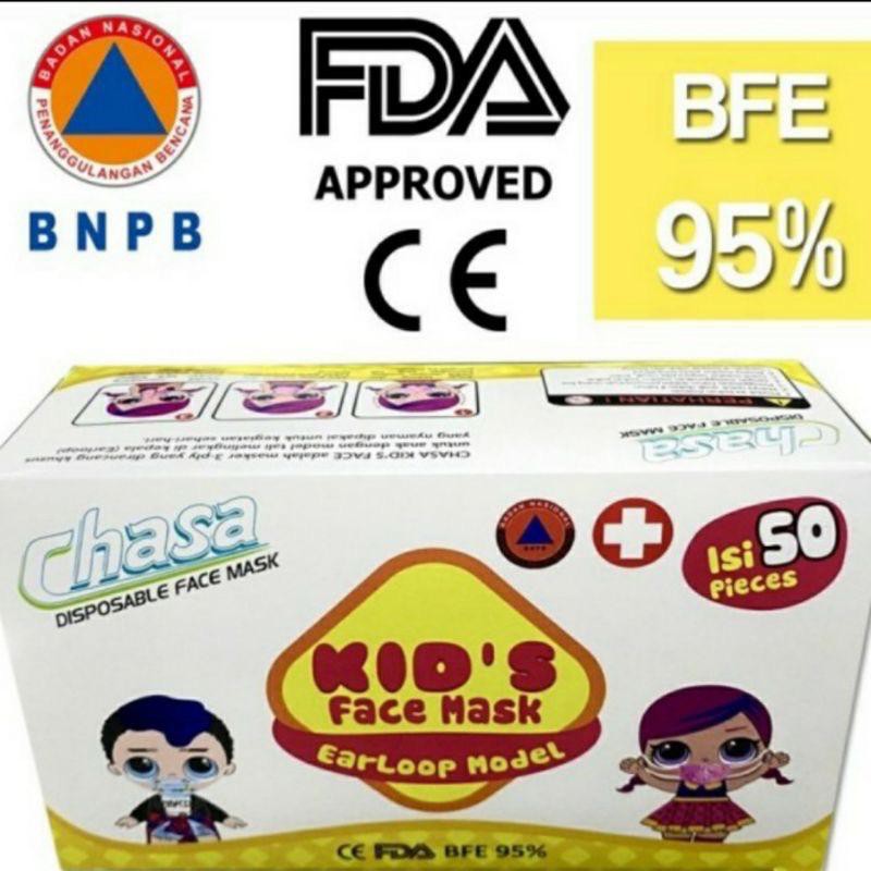 [Checkout Rp 1000] MASKER ANAK 3 PLY EARLOOP 3PLY MEDICAL KIDS MASK