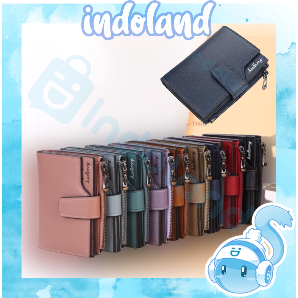 ☀ INDOLAND ☀ D041 Dompet BAELLERRY Lipat Wanita Dompet Wanita Kecil Bahan Kulit PU Leather