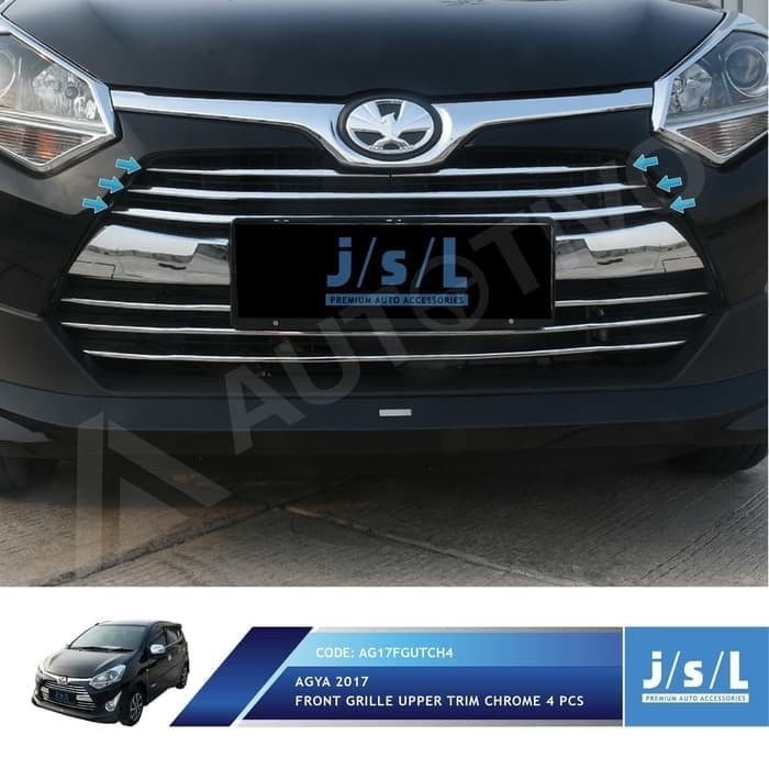 AKSESORIS MOBIL New Agya 2017 List Grill Depan Atas Front Grille Uppe