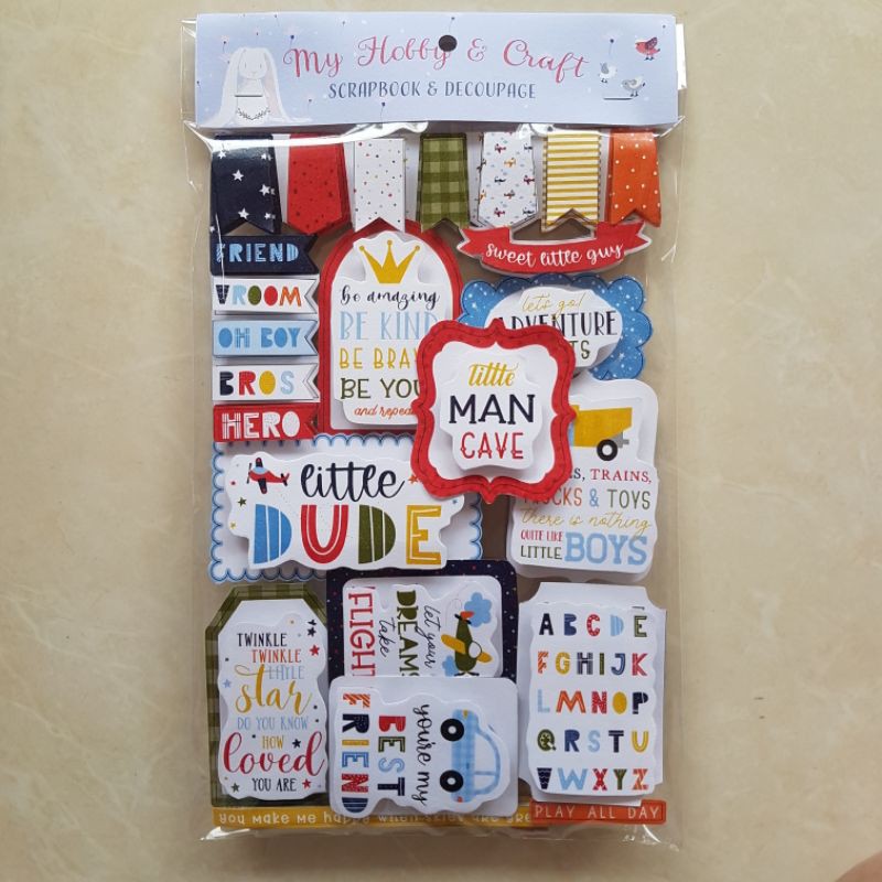 

Sticker Stiker Aesthetic Deco Anak 3D SCRAPBOOK "Little Dude