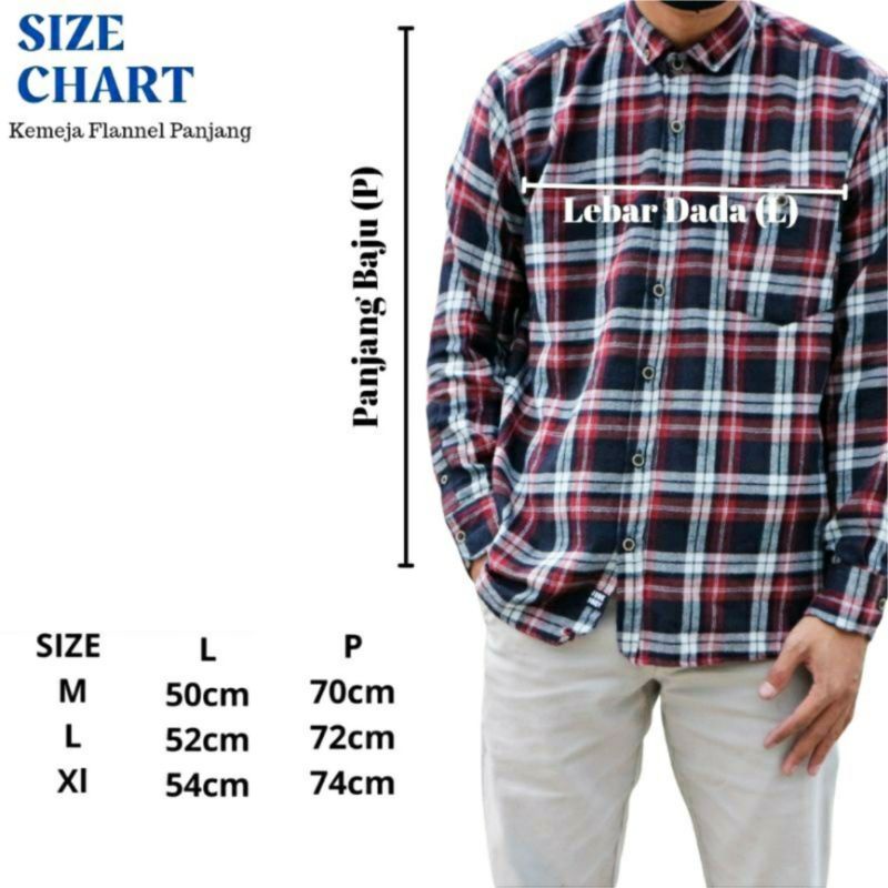 Kemeja Flanel Impor Pria Kualitas Premium Lengan Panjang Unisex Hem Flannel Baju Flanel Pria Wanita Motif Kotak Kotak