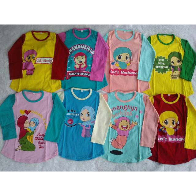 Kaos muslimah anak * raglan muslimah * kaos dakwah * kaos panjang * lengan panjang