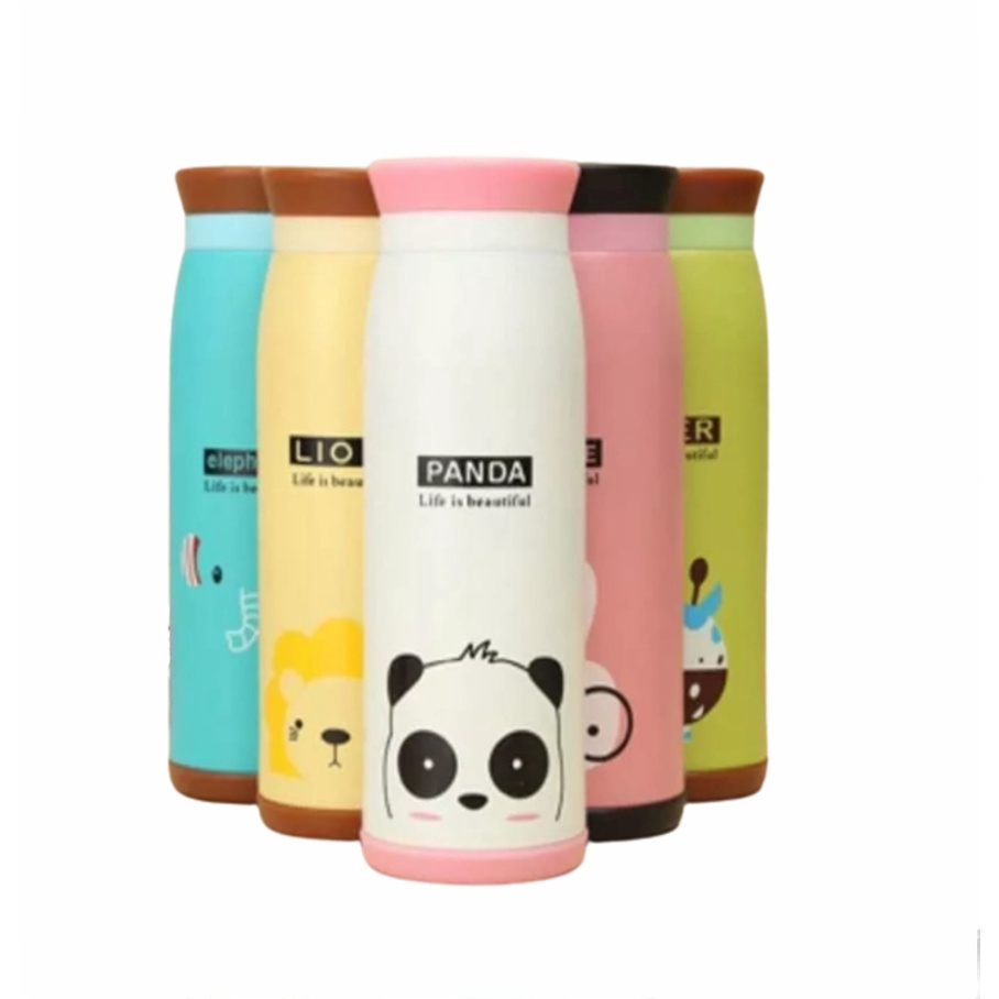 Termos 500ML Karakter Unik Cute Animal Stainless Steel-Thermos Thumbler Kartun Animal Stainless Steel 500ML-Tumbler Botol Minum Kuat Tahan Lama Bermotif Hewan Untuk Air Panas Dingin