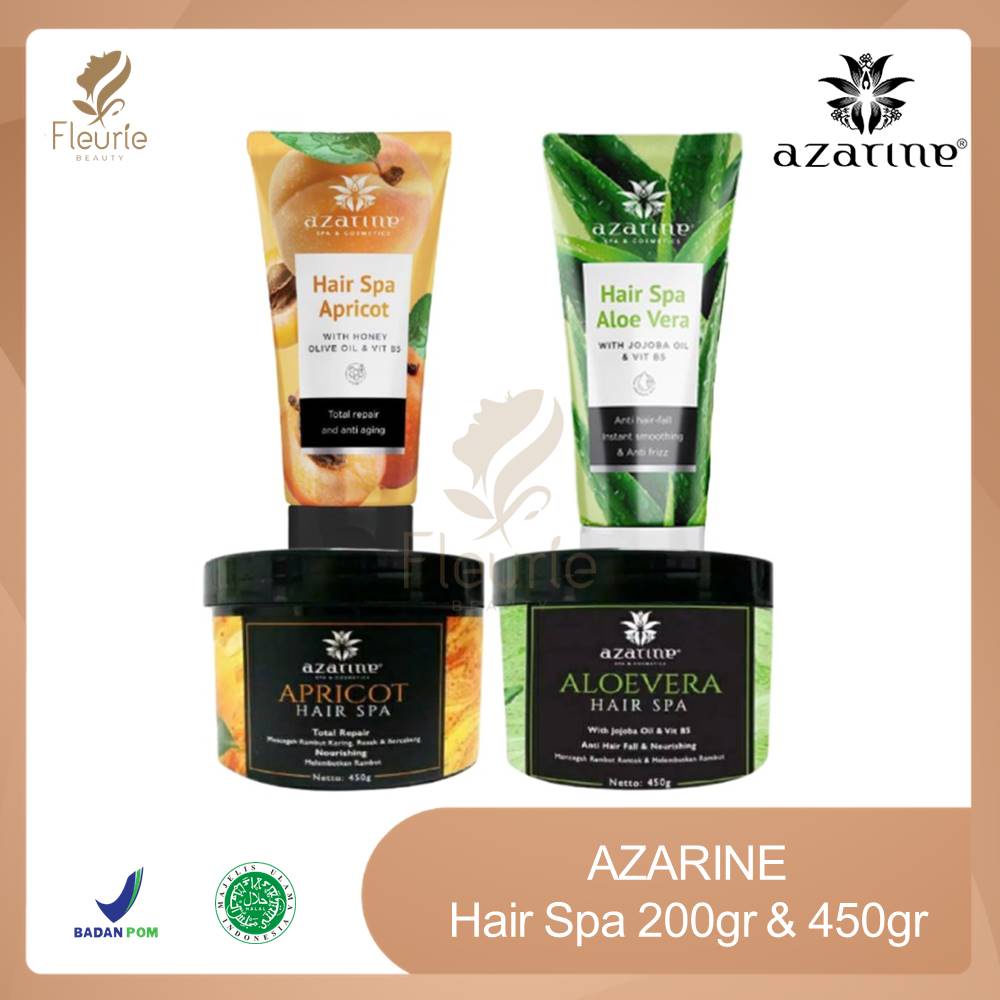 Azarine Hair Spa 200gr &amp; 450gr Aloevera / Apricot - Azarine Masker Rambut Original BPOM