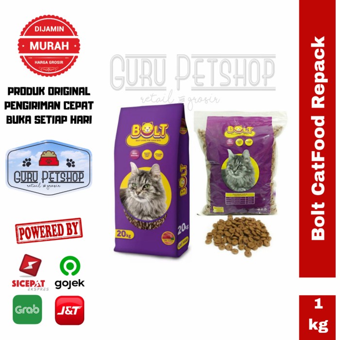 Makanan Kucing Bolt Catfood 1kg / Bolt Donat / Bolt Ikan