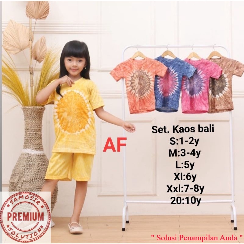 SS_PREMIUM BAJU BALI KAOS BALI SETELAN ANAK/BATIK KAOS KHAS BALI/PIYAMA ANAK BATIK/tiedye