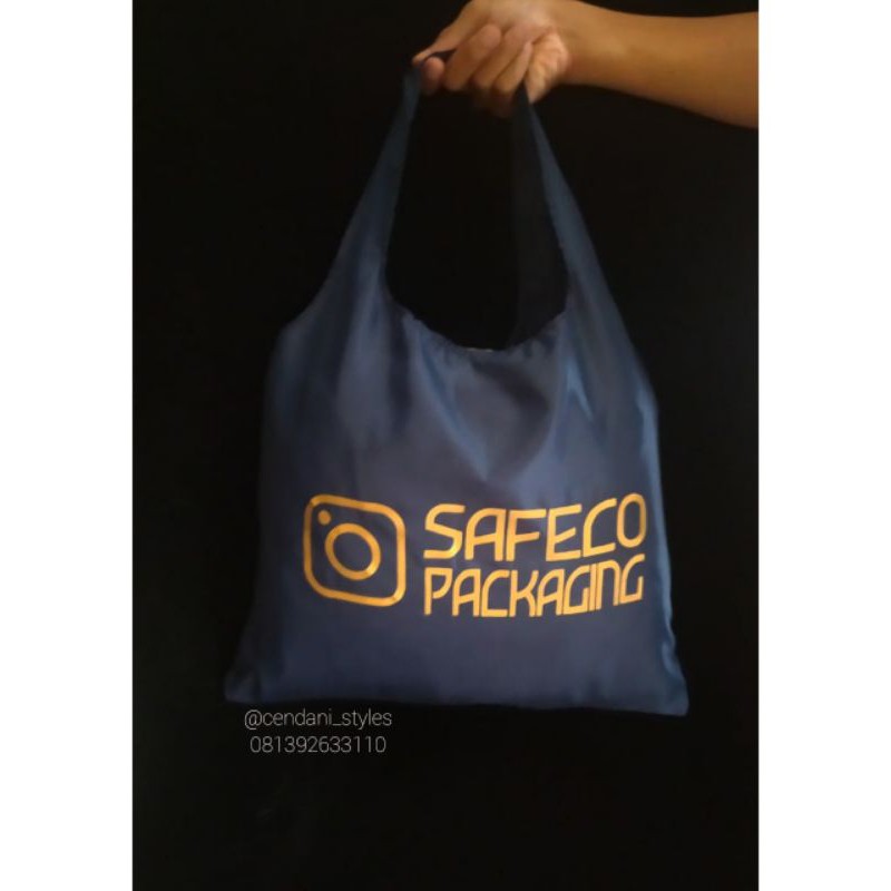 tas lipat belanja parasut murah praktis custom sablon emas