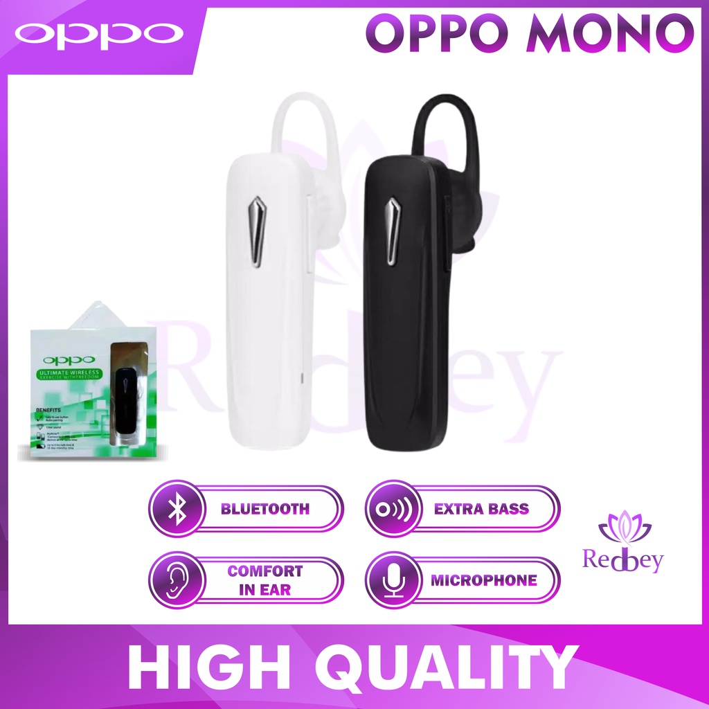 OPPO Headset Bluetooth Wireless Handfree Mono 1 Telinga with mic