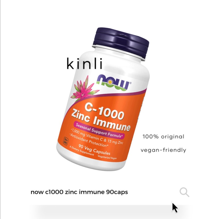 now vitamin C 1000mg zinc immune 15mg 90 veg capsules