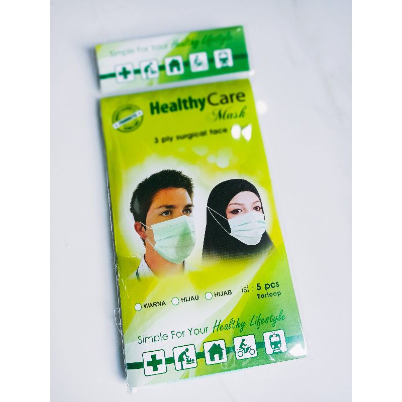 COD - MASKER MEDIS 5S HEALTHY CARE MASK - 3 PLY SURGICAL FACE MASK - EARLOOP DAN HEADLOOP