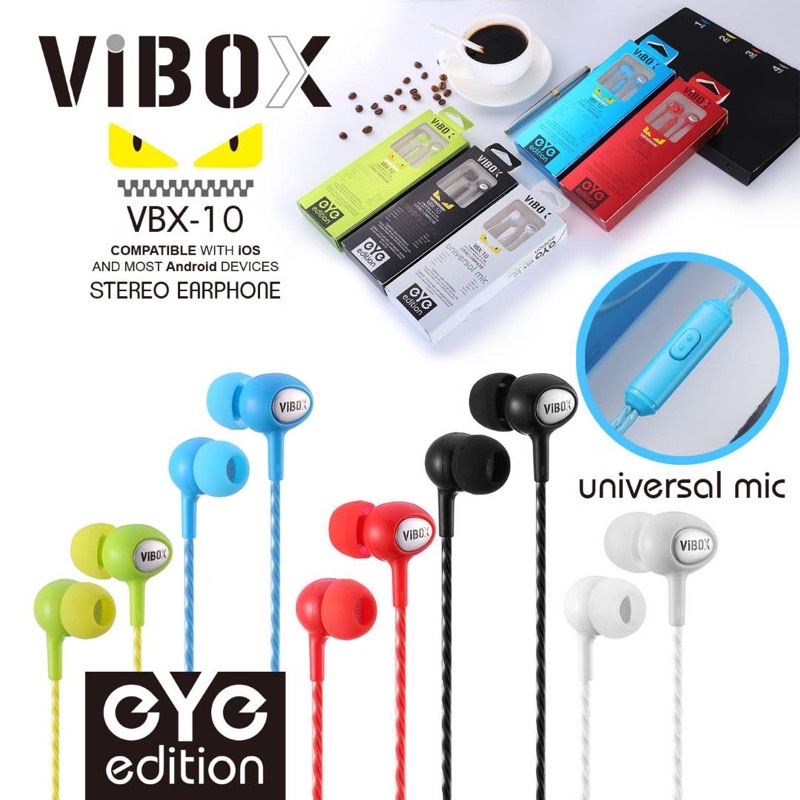 GROSIR HANDSFREE VIBOX EYE VBX10 ORIGINAL EXTRA BASS UNIVERSAL MIC ANDROID SMARTPHONE