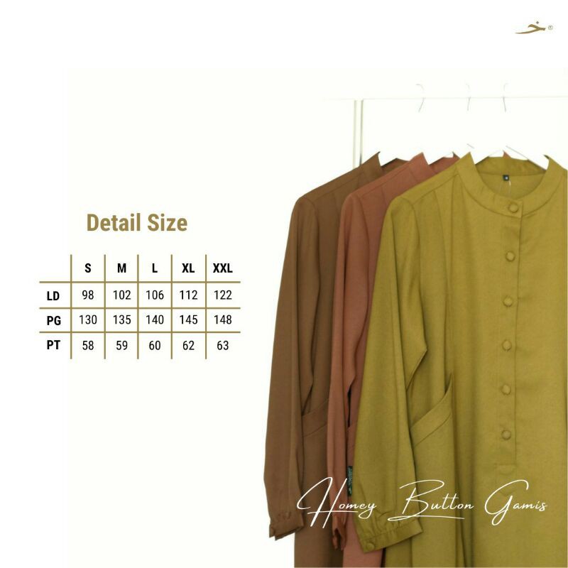 Homey button Gamis khadijah indonesia
