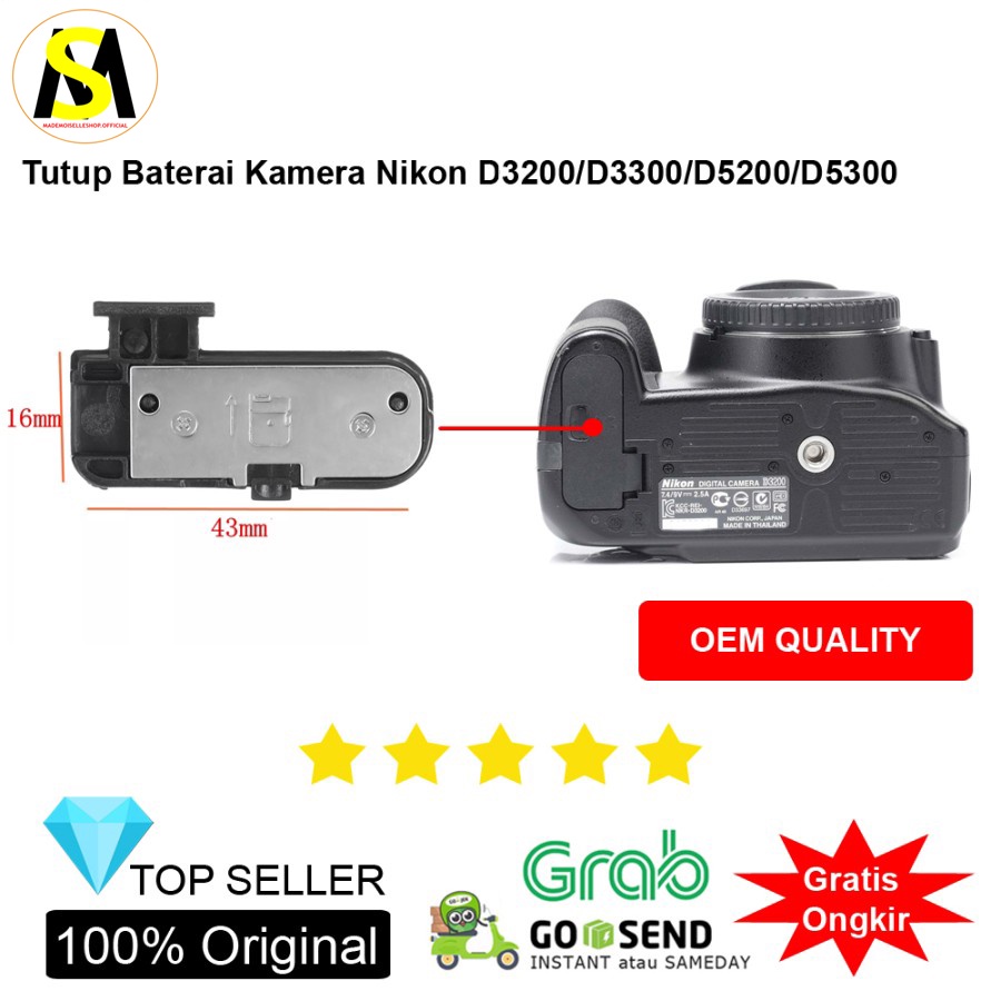 Tutup Baterai Kamera Nikon D3200 D3300 D5200 D5300 - Battery Door
