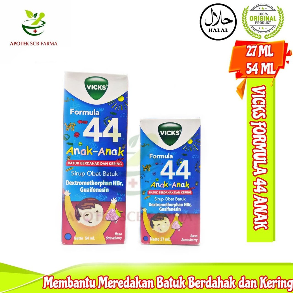 Vicks Formula 44 Anak - Meredakan batuk yang disebabkan oleh flu dan pilek