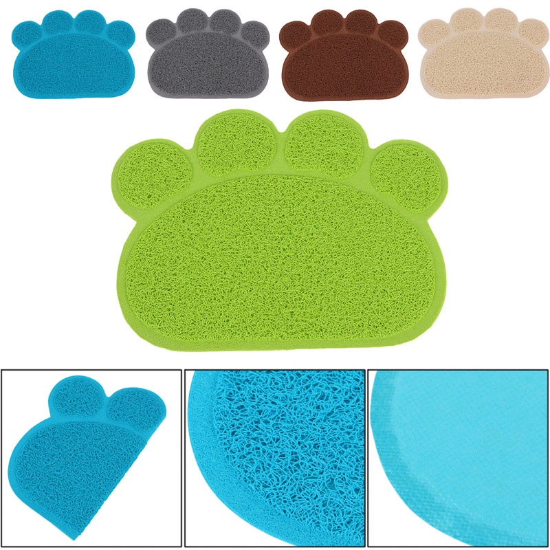 Zzz Tatakan PVC Bentuk Kaki Anjing Peliharaan Puppy Untuk Piring Mangkuk Makan Mat Wipe Cle