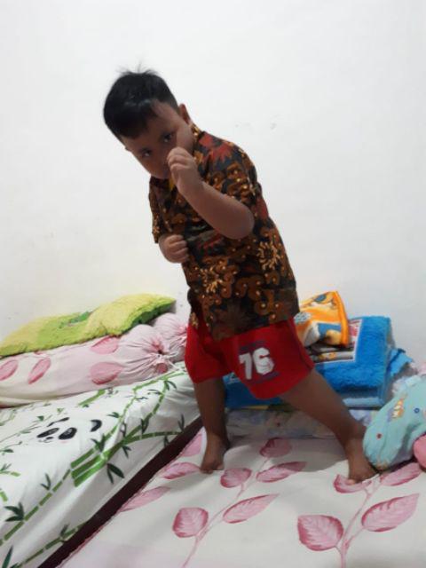 Kemeja Batik Anak Lengan Pendek Umur 4-11 Tahun Batik Pekalongan Bahan Katun Halus Nyaman  Adem Cod