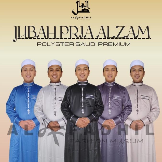 AL FADHIL ALZAM JUBAH PRIA DEWASA SLIMFIT BORDIR LENGAN PANJANG DRFG4649E