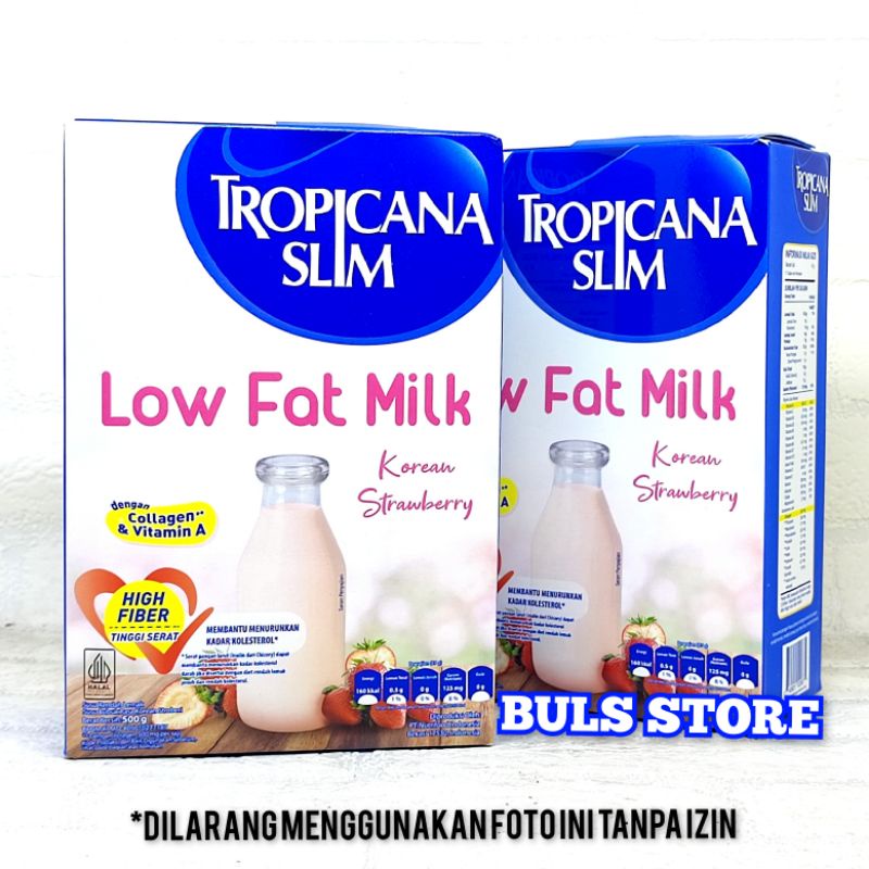 

Tropicana Slim Vanilla/Macchiato Coffee /Korean Strawberry Low Fat Milk Susu 500 gr