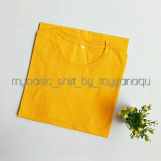  KAOS  POLOS  TANGAN PENDEK KUNING  EMAS  combed 20s Shopee 