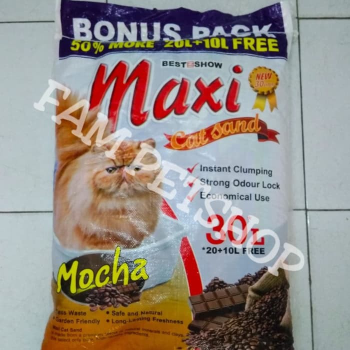 Pasir Maxi Cat Sand 30Lt - Pasir Kucing / Cat Sand