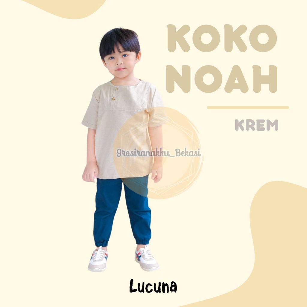 Koko Anak Noah Lucuna Linen Warna Krem 1-5thn