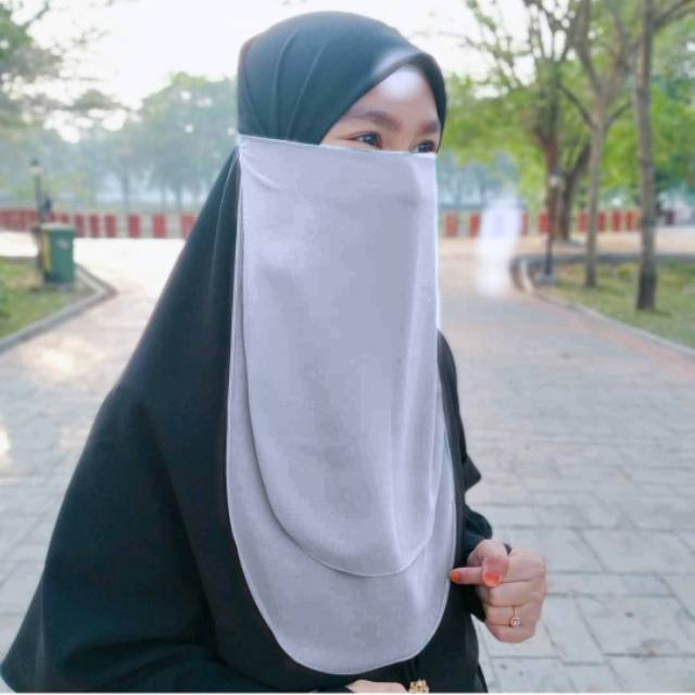 CADAR NIQOB NIKAB NIQAB TALI DUA LAYAR ATAU DUA LAPIS DIAMOND CREPE BISA COD