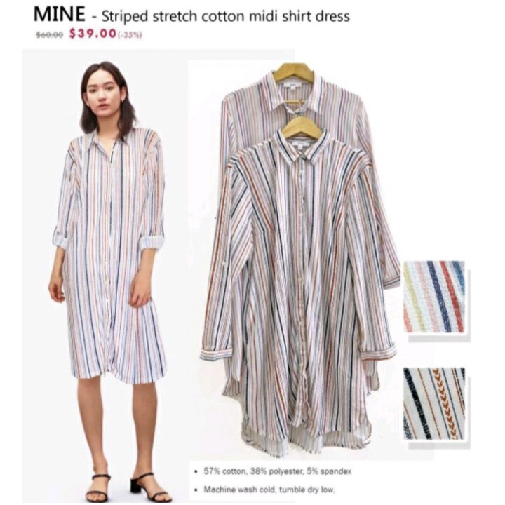 MINE Button Down Shirt Dress