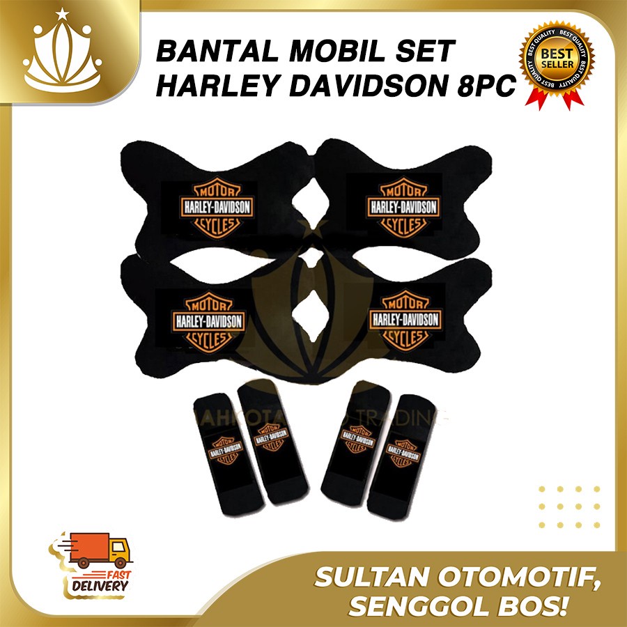 Bantal Jok Mobil HARLEY Set 8 PC / Bantal Leher Mobil HARLEY 8 PC PROMO MURAH