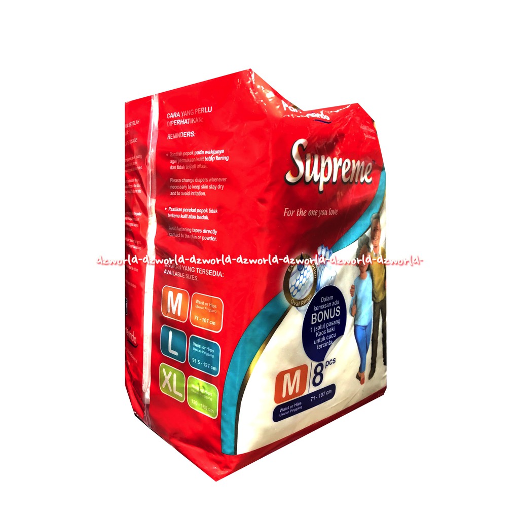 Supreme M 8 Pcs Diapers Popok Dewasa Isi 8 Popok Dewasa Diaper Adult Orang Tua