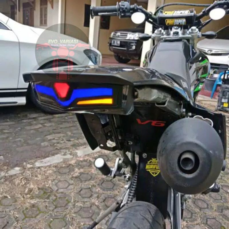 lampu stop breket klx transformer 3in1 LED senja flash/kedip sein lampu rem belakang stoplamp bracke