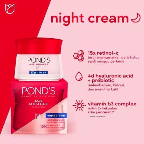 PONDS AGE MIRACLE DAY CREAM 20 GR/NIGHT CREAM 10 GR - ORIGINAL 100%