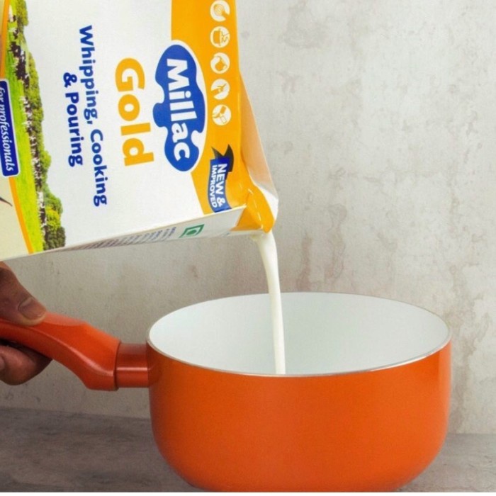 

Krim- 1 Liter Millac Gold Non Dairy Whiping Cream Tawar -Krim.