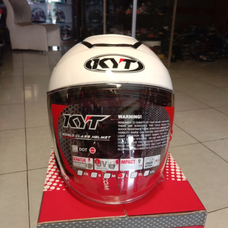 KYT Kyoto R Solid White / Kyoto R Putih Original kyt-2