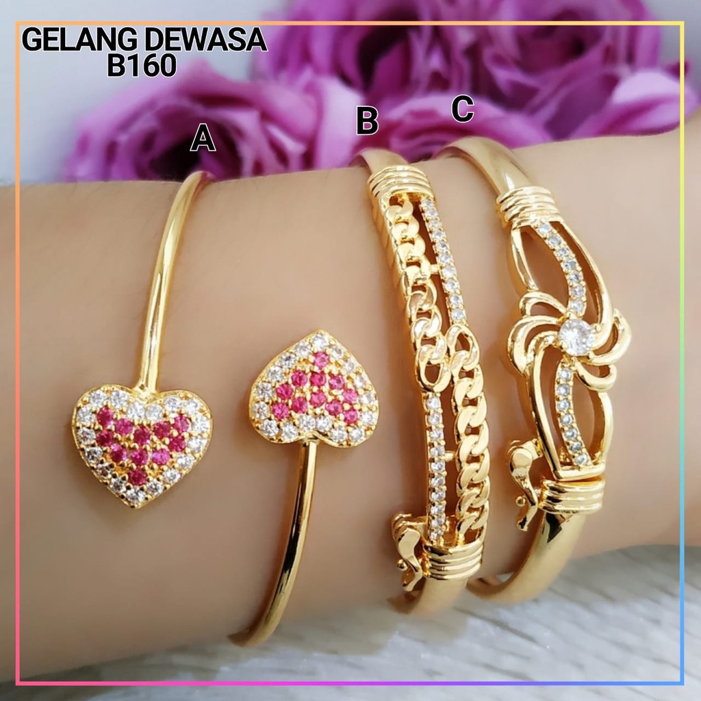 Gelang xuping gelang dewasa bangle permata lapis emas gold B160