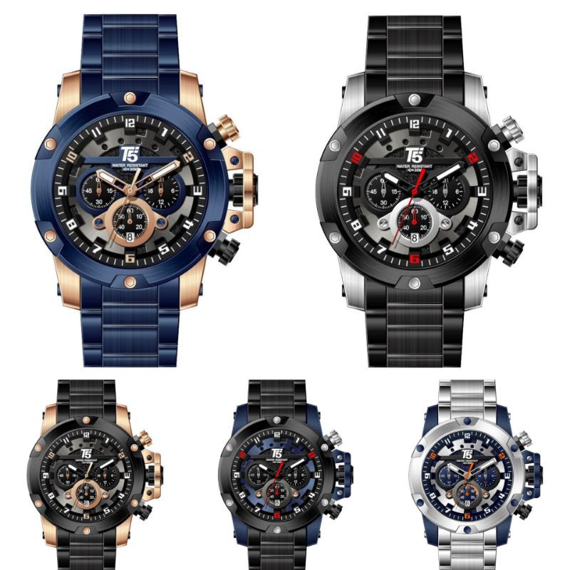 Jam Tangan Pria T5 H 3760G Original Garansi 1 Tahun include box